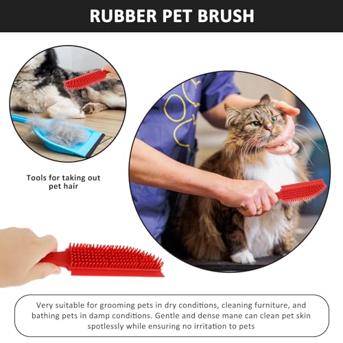 Rubber Broom, Carpet Rake Brush with Squeegee for Pet Hair, 59" Long Handle Fur Remover Broom, Efficient Pet Hair Removal Rubber Broom for Rug, Tile, Hardwood Floor Cleaning
