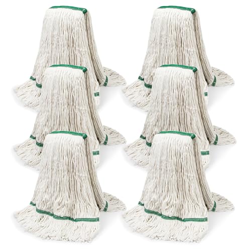 20oz Heavy Mop Replace Head, 6 Pack Commerical Replacement Mop，mop Head Replacement，Reusable Mop Head Refills-Replacement Mop Heads Suitable for Heavy Commercial Industrial Residential Areas - size: 20 Ounce 6Pack