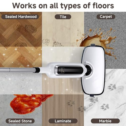 12-in-1 Steam Mop, Detachable Handheld Steam Cleaner for Home, 23FT Cord, 3 Steam Modes & LED Display, Steam Mops for Floor Cleaning, Bathroom, Windows, Sofas, Clothes, Tile Grout, Carpets, Furniture