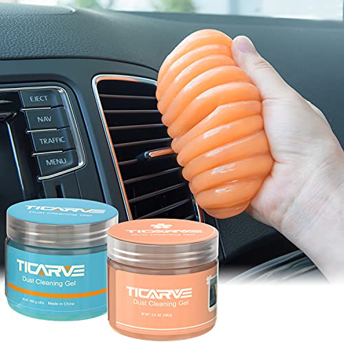 TICARVE 2Pack Car Cleaning Gel Car Putty Car Cleaning Putty Auto Tools for Car Interior Cleaner Cleaning Kits Automotive Car Cleaner Blue Orange (320g/11.2oz) - color: Blue+Orange
