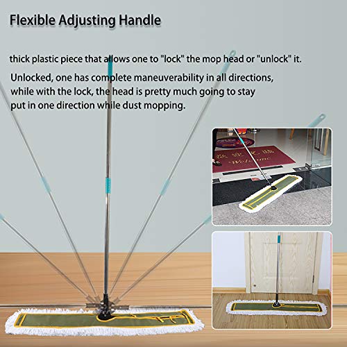 OFO 43inch Industrial Commercial Dust Mop 2 Sets // Heavy Duty Dust Mop // 63inch Length Stainless Steel Handle //Easily Clean Large Area Factory,Shopping Mall,Garage - style: 43 Inch