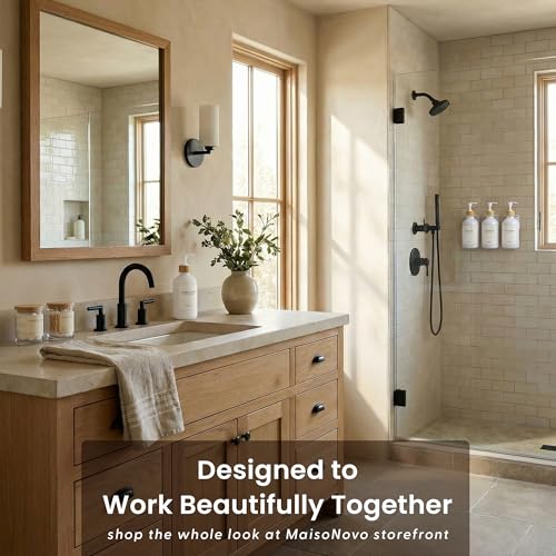 MaisoNovo Glass Hand Soap Dispenser | Dish Soap Dispenser for Kitchen | 16.9oz White Bottles with White Bamboo Pump | Bathroom Lotion Dispenser - color: Single White Bottle/White Bamboo Pump
