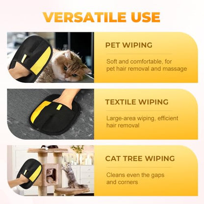 Kafia Pet Grooming Gloves,Pet Electrostatic Hair Removal Gloves,Two-Way Brush Sticky Hair Removal Tool,Cat Dog Hair Gloves,Reusable Powerful for Clothing, Couch, Furniture, Car Seats (1 PCS) - color: 1 PCS