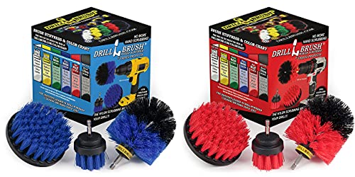 from The Deck to The Pool to The Fishbowl This Bundle has The Brushes That You Will Need to get an Exceptional Clean! Includes Our 3piece red Stiff Brush kit and 3piece Medium Stiffness Blue Brushes.