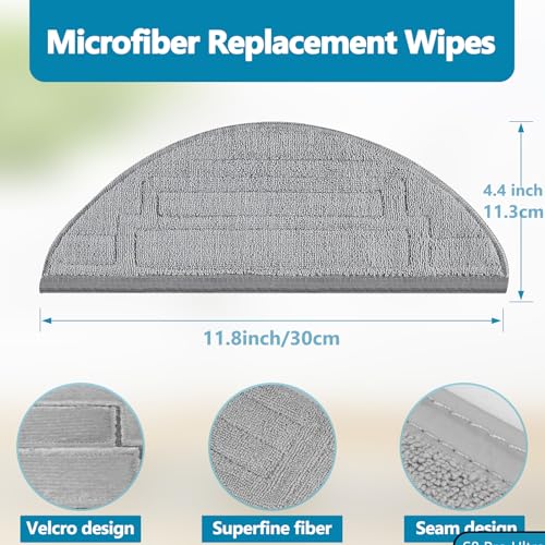 6 Pack Mop Cloth Pads Replacement for Roborock S8 Pro Ultra Robot Vacuum, Upgraded Reusable Microfiber Dual Sonic Mopping Pad Accessories - size: S8 Pro Ultra Dual Zone Mops