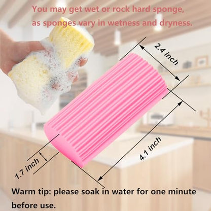 6-Pack Damp Clean Duster Sponge,Magic Sponge Eraser for Housekeeping,Reusable Cleaning Sponge for Blinds,Vents,Mirrors,Glass, Baseboards,Window Track Grooves and Railings (Pink) - color: Pink