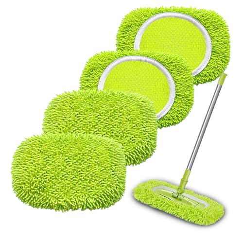 Reusable Mop Pads Refill Compatible with Swiffer Sweeper Mop, Microfiber Wet Mopping Cloths for Floor Cleaning , Ideal for Home Cleaning Washable Floor (4)