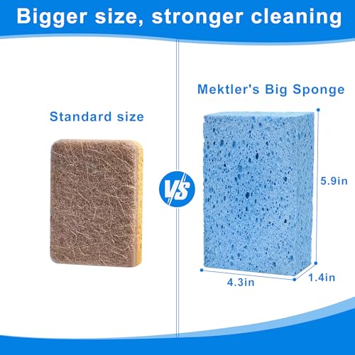 Extra Large Dish Sponges Kitchen for Cleaning, Natural Cellulose Sponges Reusable and Biodegradable, Non Scratch Sponge for Dishes Household Use (3-Pack) - color: Yellow / White / Blue
