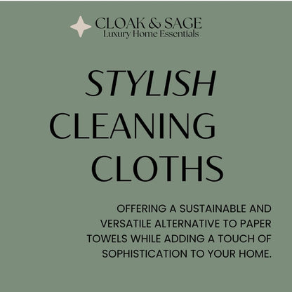 Microfiber Cleaning Cloths 13x13 – Lint-Free, Streak-Free Reusable Towels for Kitchen, Glass, Bathroom & Car | Cloak & Sage - color: Sage