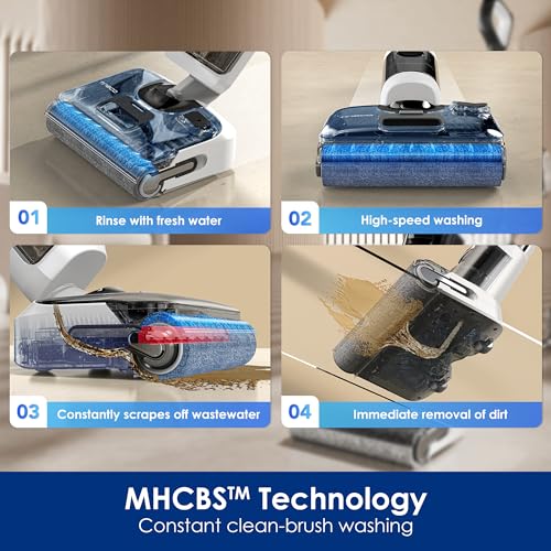 Tineco Floor ONE Stretch S6 Cordless Wet Dry Vacuum Cleaner, 180°Lay-Flat Smart Vacuum Mop&Floor Cleaning Solution 33.8 OZ