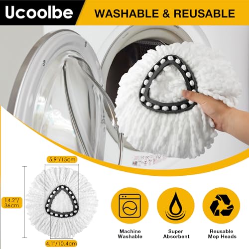 Spin Mop Heads Replacements for O Cedar Triangle Swivel Mops, 4 Pack Microfiber Mop Refills, Deep Cleaning, Machine Washable, Easy to Install - size: 4 Mop Heads(1 Tank System)