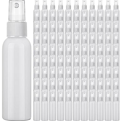 Tanlade 100 Pcs 2oz Small Spray Bottles Refillable Mini Spritzer Clear Empty Plastic Spritz Bottle Refillable Reusable Travel Size Mist Sprayer for Travel Cleaning Perfume Liquid(White) - color: White