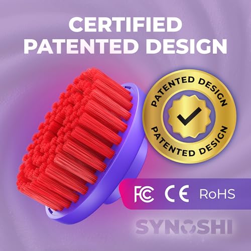 Synoshi PRO Round Brush Set (2 Units) for Electric Spin Scrubber Brush for Bathroom, Shower, Floor and Tiles. Electric Spin Scrubber Heads for Cleaning