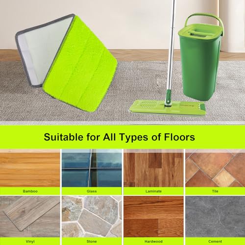 Replacement Microfiber Mop Pads for Libman Rinse 'n Wring Mop and Bucket System, Washable Reusable Wet & Dry Cleaning Refill Head for Multi-Surface Floor-12 Pack - color: 12 Pack