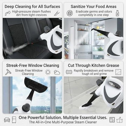 Steam Cleaner, Vaporesso Pro Steam Cleaner, Portable Steam Cleaner with 12PCS Accessories, Multi-purpose Steamer for Home Use, Cleaning Floor, Kitchen