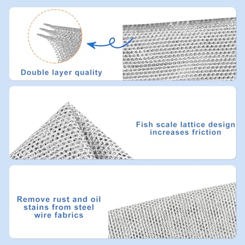 10-Pack 3-Layer Steel Wire Scrub Cloths, Double-Layer Mesh for Heavy-Duty Kitchen Cleaning, Grill, Oven, Rust & Grease - color: 10 Pairs of Triple-layer Cloths