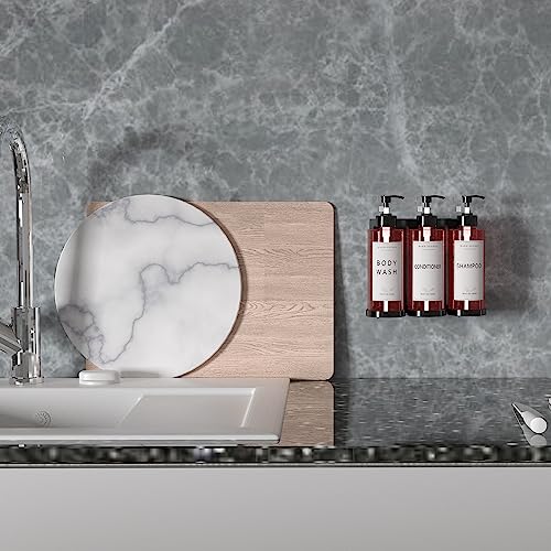 Plastic Soap Dispenser，Wall Mount Shower Pump，No-Drill Wall Mounted Shower Soap Dispenser，Shampoo and Conditioner Dispenser Modern Refillable Shampoo Pump Bottles for Shower Soap - color: 2pcs 300ml
