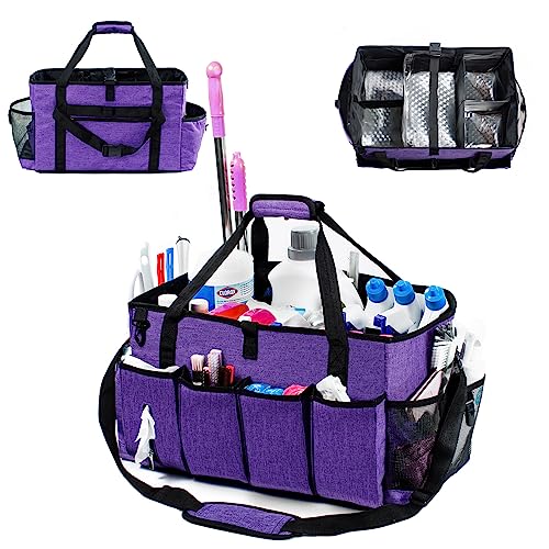 XL Professional Cleaning Caddy for Cleaning Suppliers, 17" Wearable Cleaing Bag for Housekeepers, Cleaning Organizer, Detailing Bag - color: Purple, size: X-Large