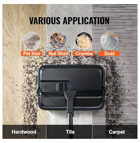Carpet Sweeper - 7.87" Manual Floor Sweeper for Hardwood, Laminate, Rugs - Non-Electric Dustpan with Comb - Home Office Cleaning