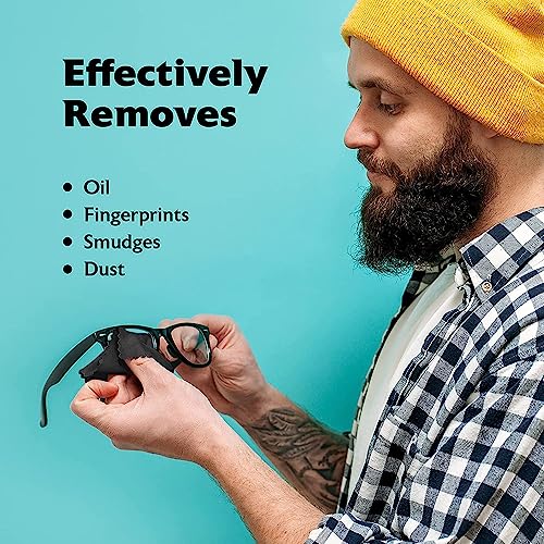Purity Microfiber Lens Cleaning Cloth - Machine Washable, Lint-Free Ultra-Fine Microfiber Cloth- Cleans Eyeglasses, Screens, Lenses, Phones and Other Delicate Surfaces (Pack of 6, Black) - color: Black