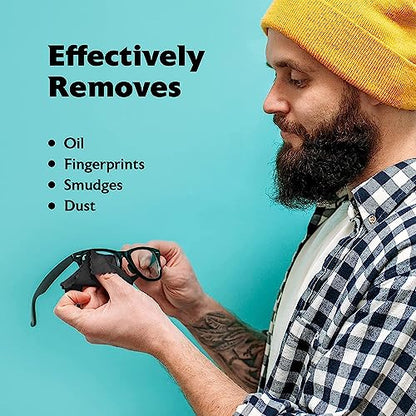 Purity Microfiber Lens Cleaning Cloth - Machine Washable, Lint-Free Ultra-Fine Microfiber Cloth- Cleans Eyeglasses, Screens, Lenses, Phones and Other Delicate Surfaces (Pack of 6, Black) - color: Black