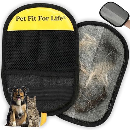 Pet Fit For Life Reusable Pet Hair Removal Glove – Dog & Cat Fur Remover Mitt for Furniture – Cleaning Grooming Tool for Sofa, Couch, Carpet, Car Interior & Clothing, Shedding & Deshedding – 2 Pack