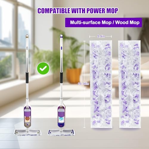 50 Count Disposable Mopping Pads Refills for PowerMop Mopping Pads Multi-Surface Household Replacement Mop Pads,for Swiffer Power Mop Pads, Safe on All Finished Floors