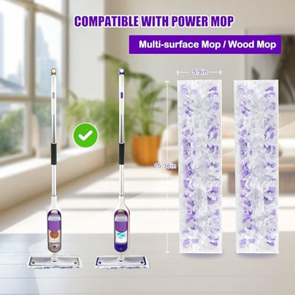 50 Count Disposable Mopping Pads Refills for PowerMop Mopping Pads Multi-Surface Household Replacement Mop Pads,for Swiffer Power Mop Pads, Safe on All Finished Floors
