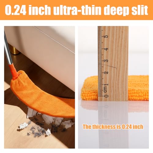 Cobweb Duster with Extension Pole, 4-in-1 Washable Cleaning Duster Kit, 15-100 Inch Long Telescoping Pole, Bendable Design for High Ceiling Fans Furniture, Microfiber Webster Remover Tools