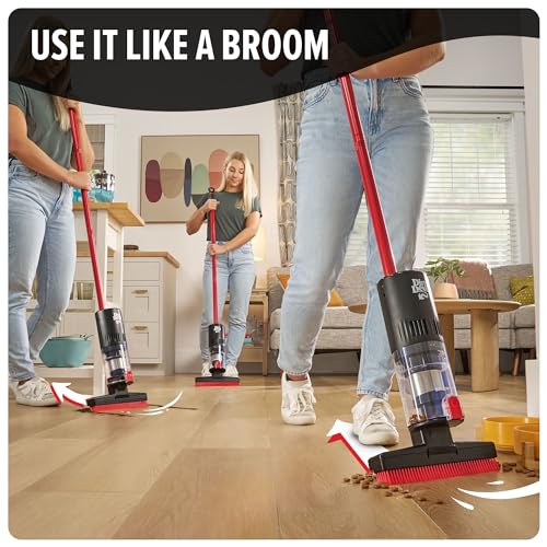Dirt Devil Broom Vac Cordless Hard Floor Cleaner, Lightweight, Bagless, Rechargeable, Clean Every Corner, Nook, Cranny and Edge, Cordless Vacuum Cleaners for Home Use