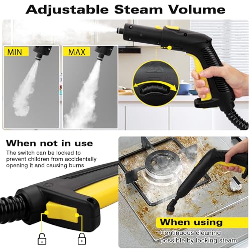 TVD Steam Cleaner, Steamer for Cleaning with 26 Accessories, Steam Cleaner for Home with 5M Extra-Long Power Cord for Home Floor Cleaning, Tile Detailing, Grout, Upholstery.
