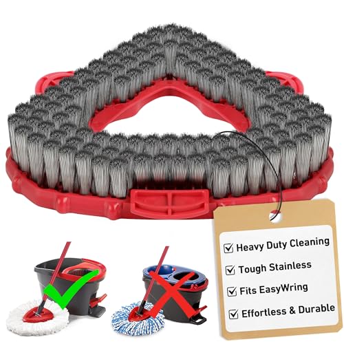 Wire Scrub Brush Head for EasyWring 1-Tank System, Stainless Steel Wire Bristle Scrubber Attachment for Concrete, Bathroom, Garage, Patio, Deck & Tough Stain Scrubbing, 1 Pack - size: Wire Brush-1TANK-1PC