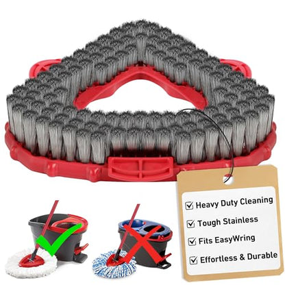 Wire Scrub Brush Head for EasyWring 1-Tank System, Stainless Steel Wire Bristle Scrubber Attachment for Concrete, Bathroom, Garage, Patio, Deck & Tough Stain Scrubbing, 1 Pack - size: Wire Brush-1TANK-1PC