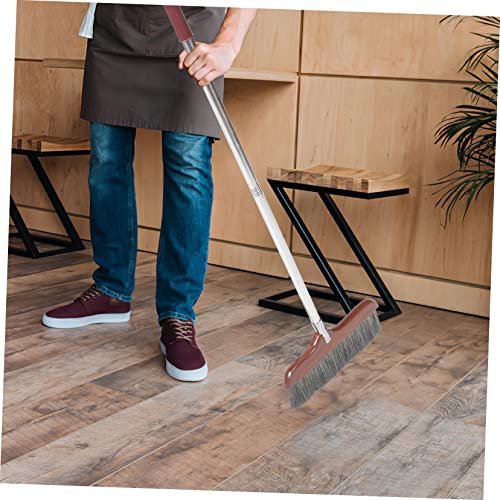 GARVALON Long Handle Telescoping Broom Detachable Dustpan Lightweight Soft Bristles for Indoor Floor Cleaning Dust and Hair Removal for Home and Office Use