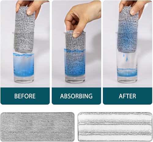 4+4 Pack Mop Replacement Pads Compatible with JOYMOOP Flat Mop or Mop Bucket Set - Microfiber Flat Mop Pads for All 13" X 4.9" Squeeze Flat Floor Mop - Washable Mop Head Replacement - color: 8 Pack
