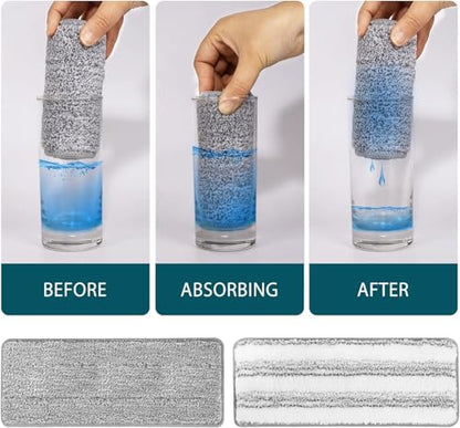 4+4 Pack Mop Replacement Pads Compatible with JOYMOOP Flat Mop or Mop Bucket Set - Microfiber Flat Mop Pads for All 13" X 4.9" Squeeze Flat Floor Mop - Washable Mop Head Replacement - color: 8 Pack