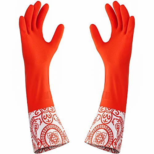 DecorRack 4 Pair Household Cleaning Gloves, Reusable Medium-Sized Multi-Purpose Gloves, Assorted