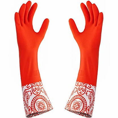 DecorRack 4 Pair Household Cleaning Gloves, Reusable Medium-Sized Multi-Purpose Gloves, Assorted