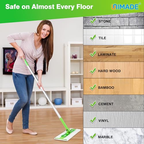 UNIMADE Dry Sweeping Cloths, 100 Count Mop Refill Compatible with Swiffer Sweeper - Disposable Duster Refills Mops for Cleaning Hardwood Floor Dust - size: 100 Count