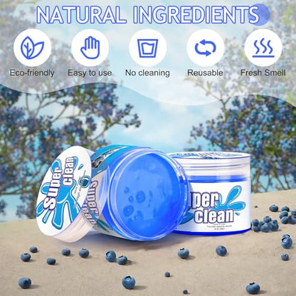 TeSabMi Car Cleaning Gel Car Cleaning Putty Car Putty Car Interior Cleaner Car Slime Car Detailing Kit Car Accessories Gifts for Men Women Stocking Stuffers Blue - color: Blue