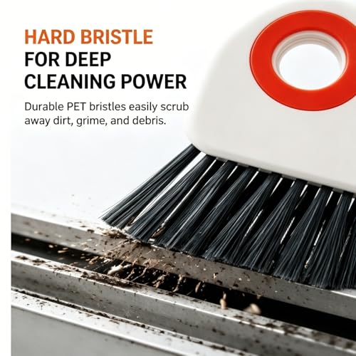 2 in 1 Window Track Cleaning Brush 2PCS,2026 New Window Groove Cleaning Brush, Sliding Door Track Cleaning Brush with Hidden Scraper, Gap Scrub Brush for Sliding Door, Window Sill (Mix) - color: Mix