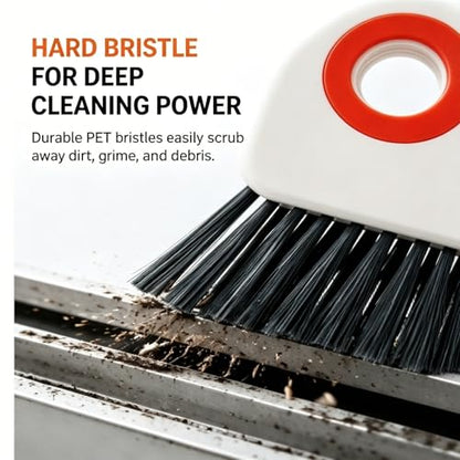 2 in 1 Window Track Cleaning Brush 2PCS,2026 New Window Groove Cleaning Brush, Sliding Door Track Cleaning Brush with Hidden Scraper, Gap Scrub Brush for Sliding Door, Window Sill (Mix) - color: Mix