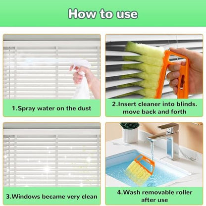 Window Venetian Blind Cleaner Duster Tool Removable Washable 7 Fingers Dusting Cleaner and Air Vent Cleaner for Cleaning Blinds Air Conditioner