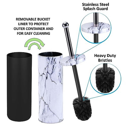 Deep & Sturdy Toilet Bowl Brush with Holder - Durable Scrubbing - Toilet Cleaners - Household Essentials - Silicone Brush - Bathroom Cleaner - Cleaning Supplies - Household Supplies, White - color: White