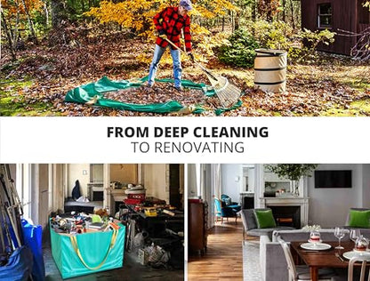 TidyFriend Dumpster Bag for Waste Management Hold up to 1650 lbs, Heavy Duty, Reusable & Foldable Yard Waste Container for Home Renovation & Yard Cleanup, Debris, Landscaping, Roofing Shingles - size: 1 Pack, style: 45 Inches Length