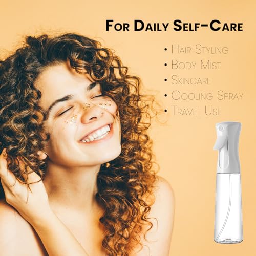 Mistifi Spray Plastic Bottle for Hair, Ultra Fine Mist, Water Mister for Hairstyling, Cleaning, Plants, Pets cleaning 12oz/350ml, clear bottle - size: 11.8 Ounces