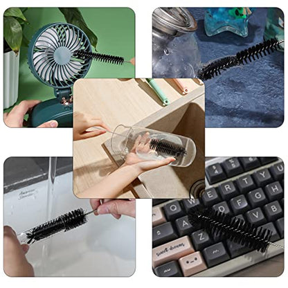 CiaraQ Bottle Cleaning Brushes, 8 Inch Nylon Tube Brush Set, Cleaner for Narrow Neck Bottles Cups with Hook, Set of 13pcs - color: Black, size: 8.0 Inch (13pcs)
