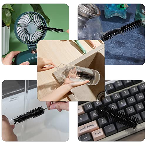 CiaraQ Bottle Cleaning Brushes, 8 Inch Nylon Tube Brush Set, Cleaner for Narrow Neck Bottles Cups with Hook, Set of 13pcs - color: Black, size: 8.0 Inch (13pcs)