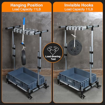 Freestanding Mobile Cleaning Tool Storage Rack, Mop and Broom Holder (M2) - size: Medium
