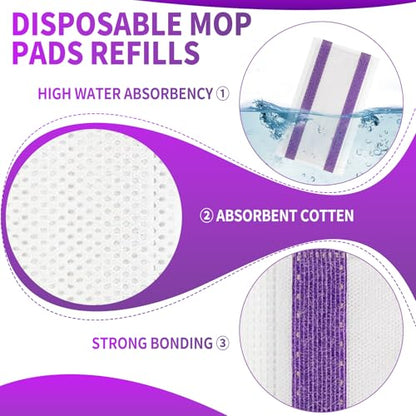 40 Counts Disposable Mop Pad Refills for Swiffer Wet Pads Refill, Replacement for Swiffer Wet Jet Pads Disposable Pad Hardwood Floor Spray Mop Pads Refills, Thickness & Absorbent - size: 40PC